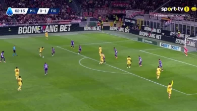 Rafael Leão estreou-se a marcar na Serie A com este disparo à Fiorentina