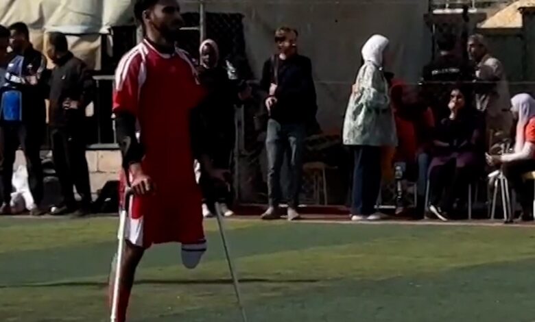 Atletas amputados competem em “Torneio de Futebol da Esperança” em Gaza