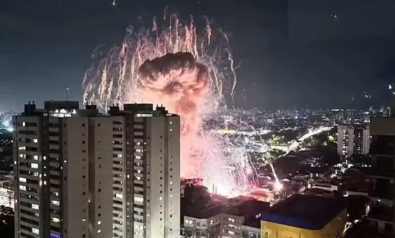 Explosão de material pirotécnico faz um morto e vários feridos no Brasil