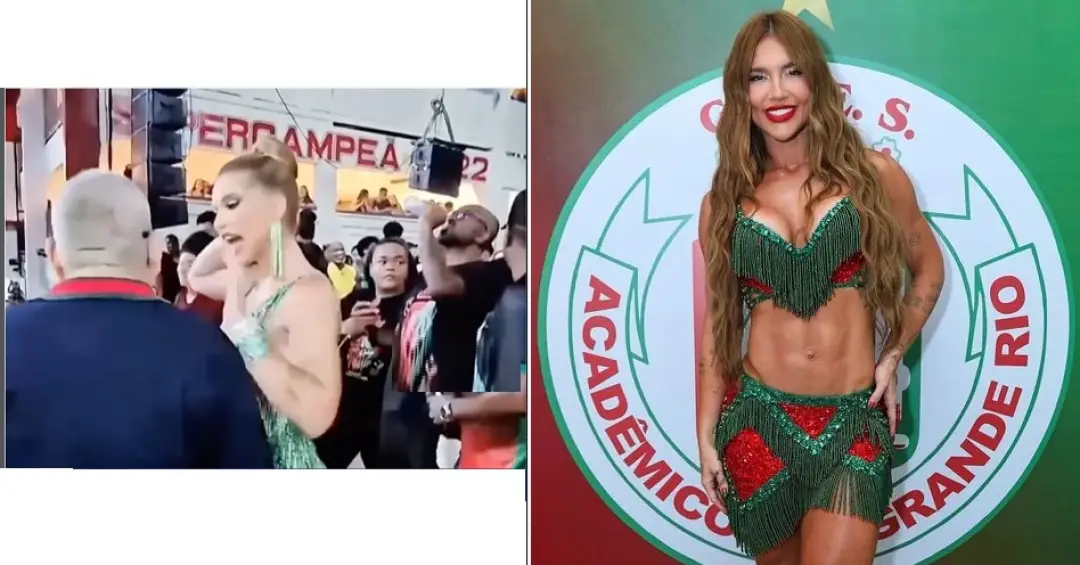 A reação de Virginia ao ser repreendida por presidente de escola de samba